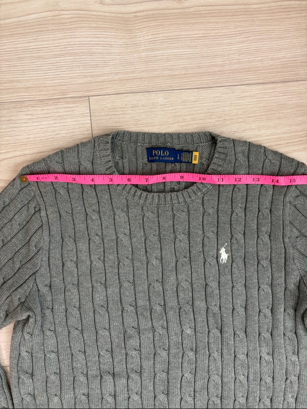 Polo by Ralph Lauren Grey Cable-Knit Crewneck Sweater - Picture 3 of 8